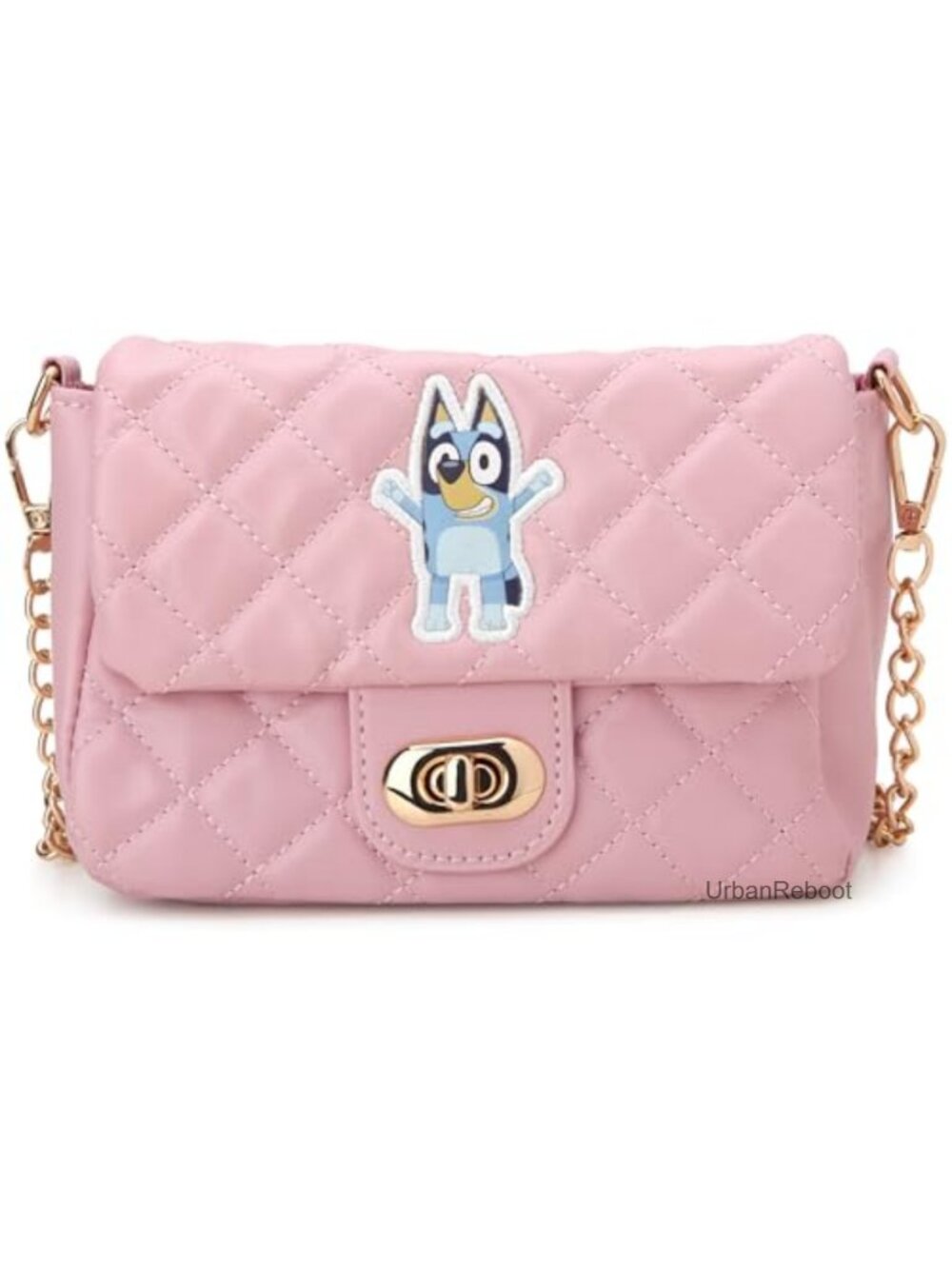 Girls Quilted Crossbody Mini Purse Faux Leather Adjustable Strap Bluey Bag